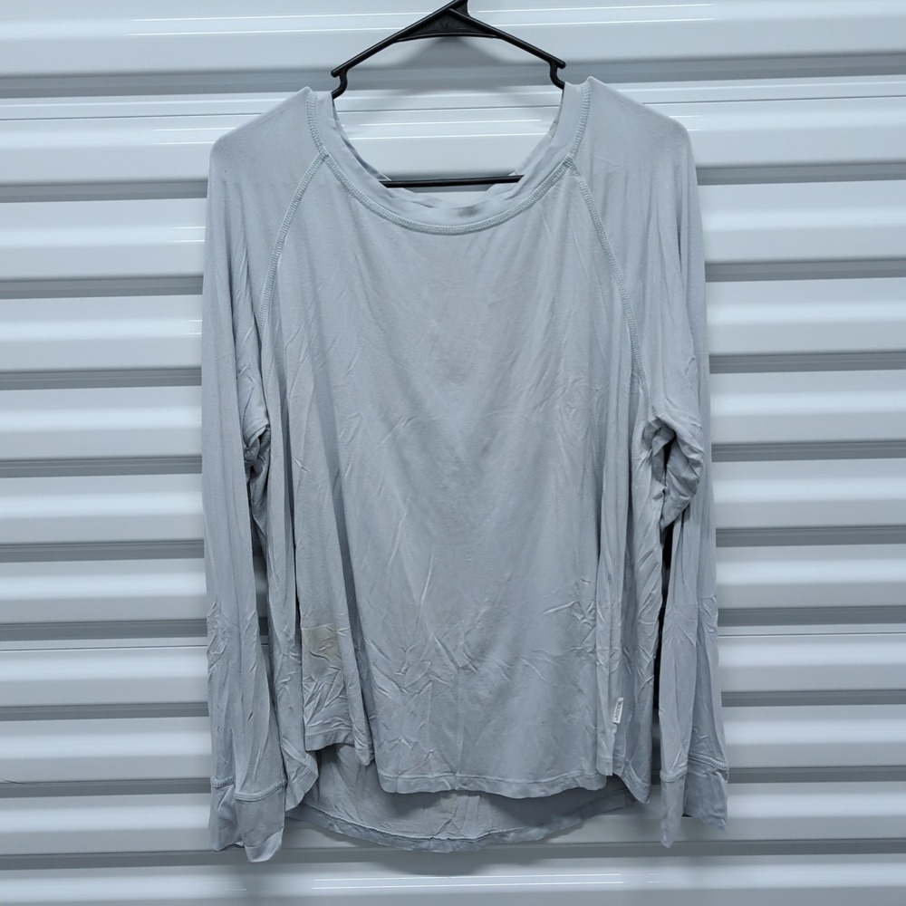 Boody Bamboo Viscose Top XL Womens Light Blue Long Sleeve Raglan Loungewear — photo 2